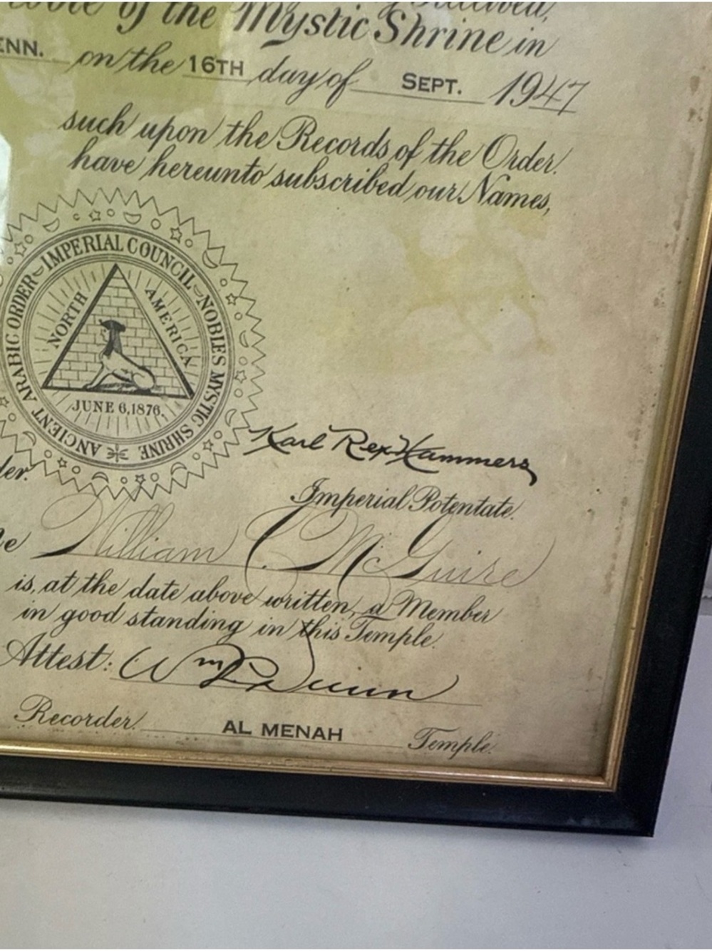 Vintage 1919 The Imperial Council Of Ancient Arabic Order Nobles Mystic Shrine - Picture 2 of 6